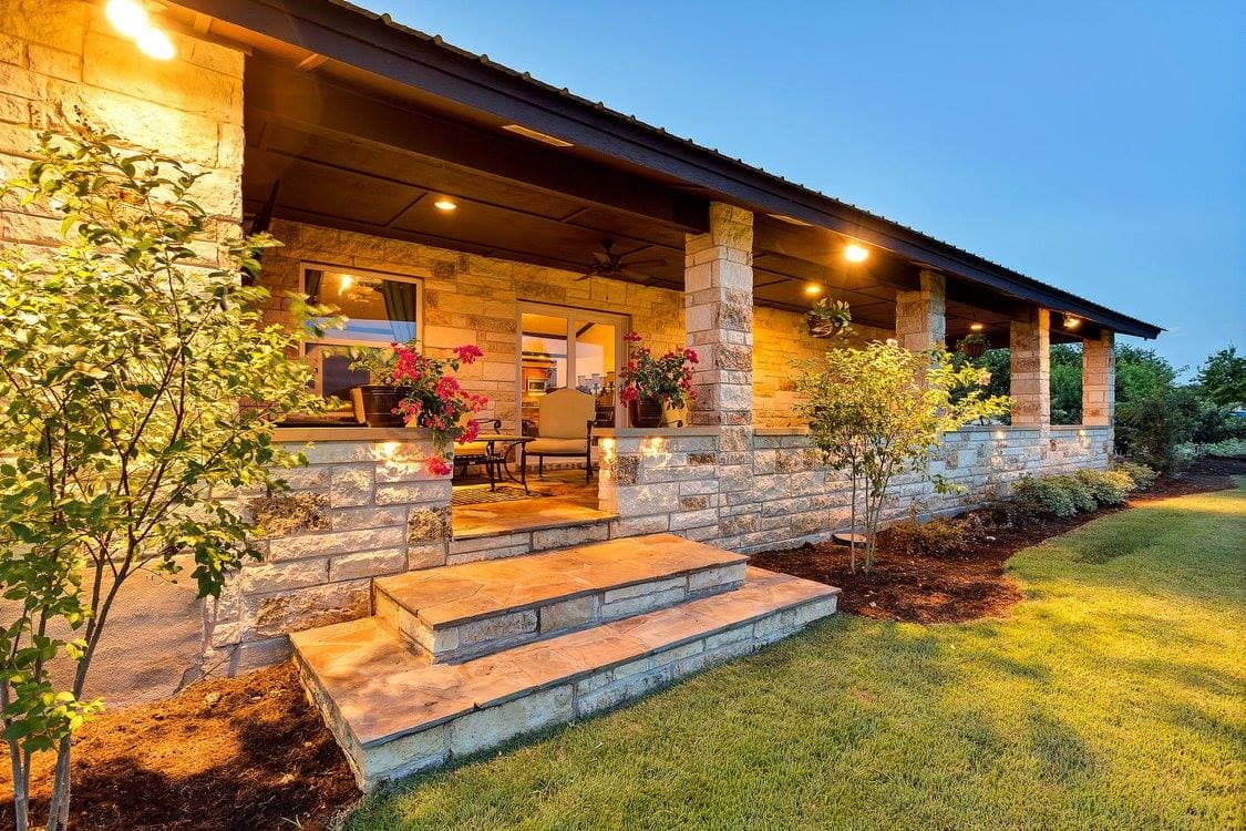Stone Porch & Landscape Lighting