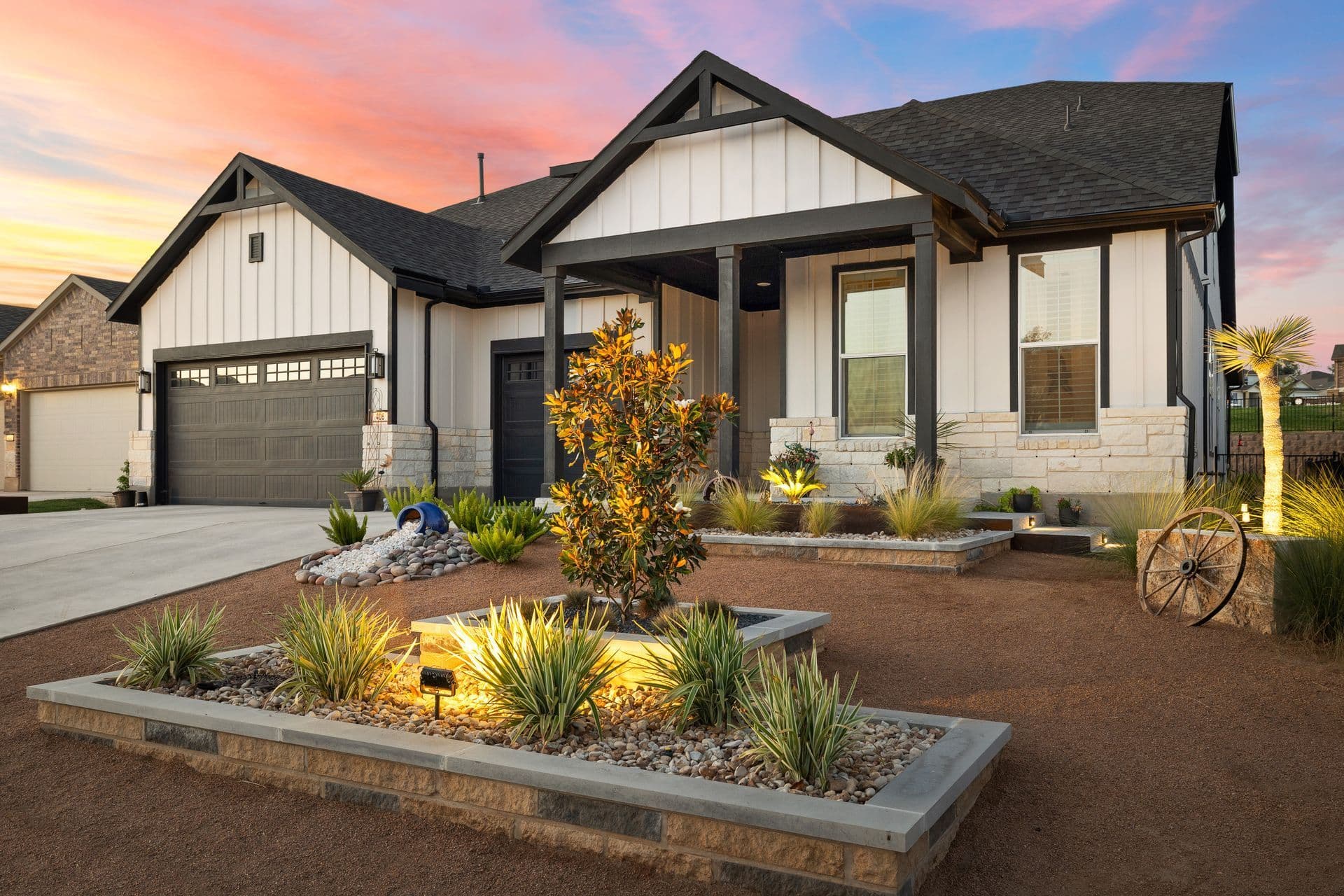 Modern Farmhouse Xeriscape & Lighting